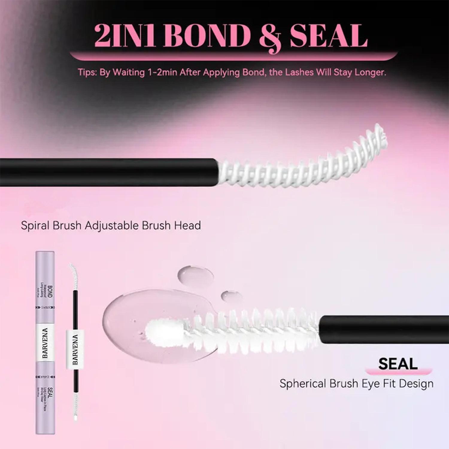 2-in-1 Mascara & Lash Glue, Lengthening, Long-Lasting, Waterproof, Smudge-Proof, Lash Setting Formula