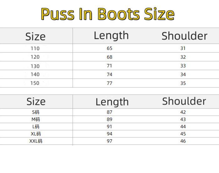 Anime Puss In Boots Cosplay Anim Cartoon Cat Costume Set Cloak Halloween Masquerade Carnival Party Prop Outfits Accessory Suit