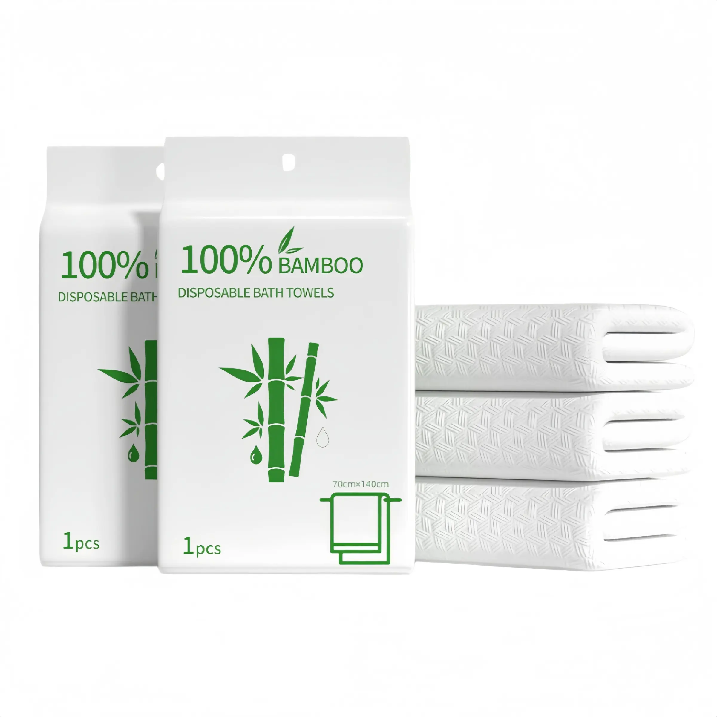 100% Biodegradable Bamboo Fiber Disposable Bath Towel, Extra Large and Thick, Eco-Friendly Material, Ideal for Travel Use