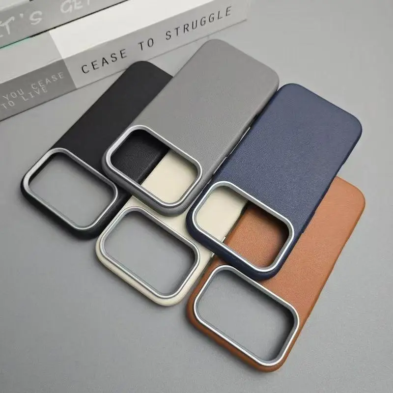 Luxury Leather Texture Aesthetic Smartphone Case - Anti-Drop, Shockproof, Full Camera Lens Protector, Dirt-Resistant, Multi-Color Modest Cover for iPhone 17,16,15,14,13,12,11,X Pro,ProMax,Plus with Secure Button Design, Handheld Accessory, Perfect Gift, A