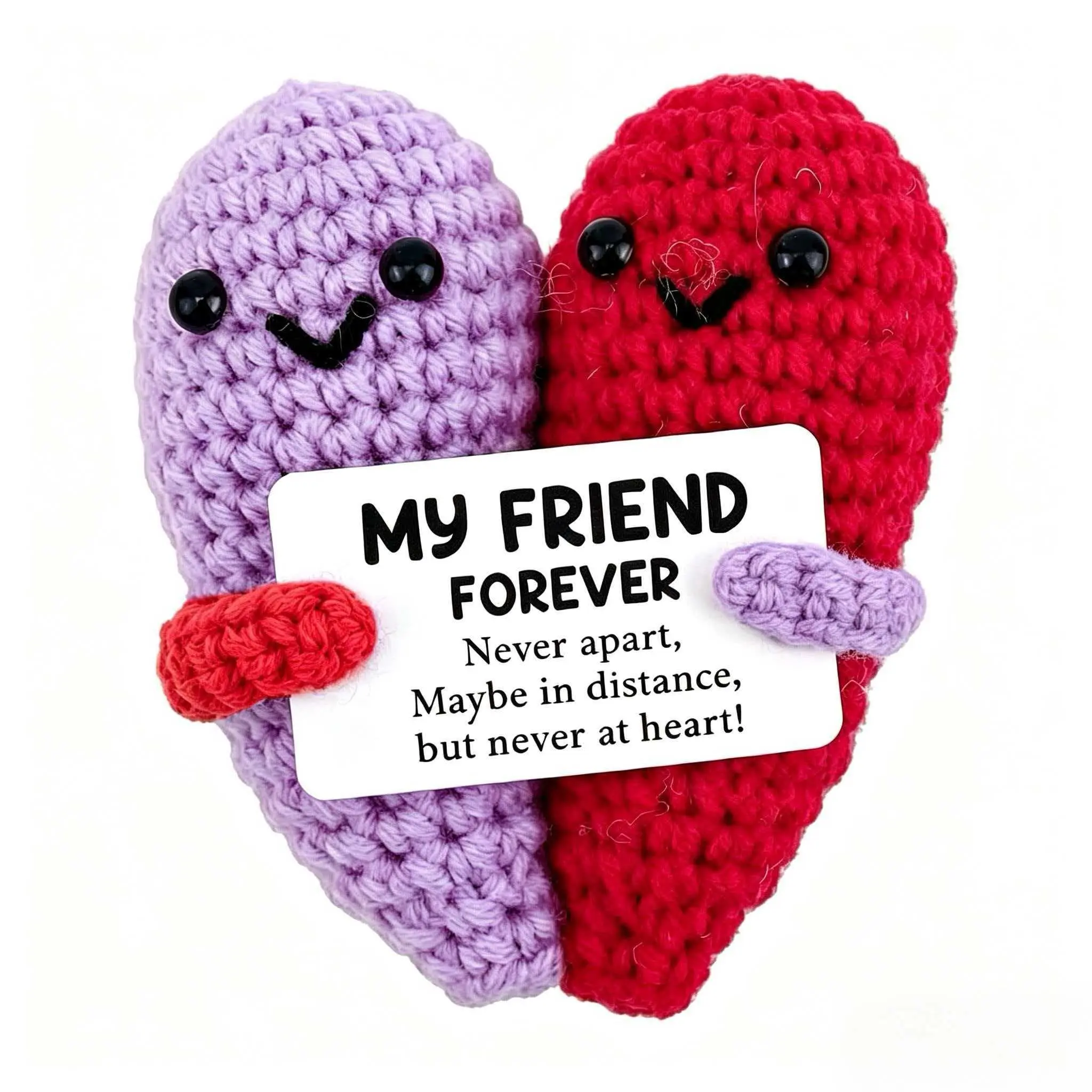 1pc A Fun, Hand-Crocheted Heart-Shaped Gift, An Adorable Plush Toy That Expresses Affection, And An Encouraging And Inspiring Present. Perfect for Couples, Valentine's Day, Birthdays, Or as A Lovely Friendship Gift.