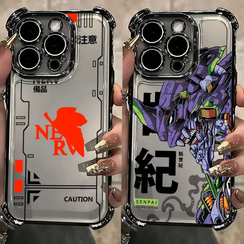 Electroplated Clear N-Neon G-Genesis E-Evangelion Case for iPhone 17 16  15 14 13 12 11 Pro Max Acrylic Cover