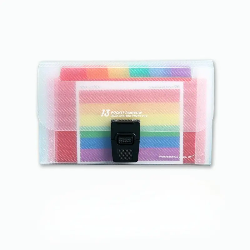 13 grid mini organ bag, A6 plug-in buckle rainbow multi-layer organ folder, data file folder, bill folder.