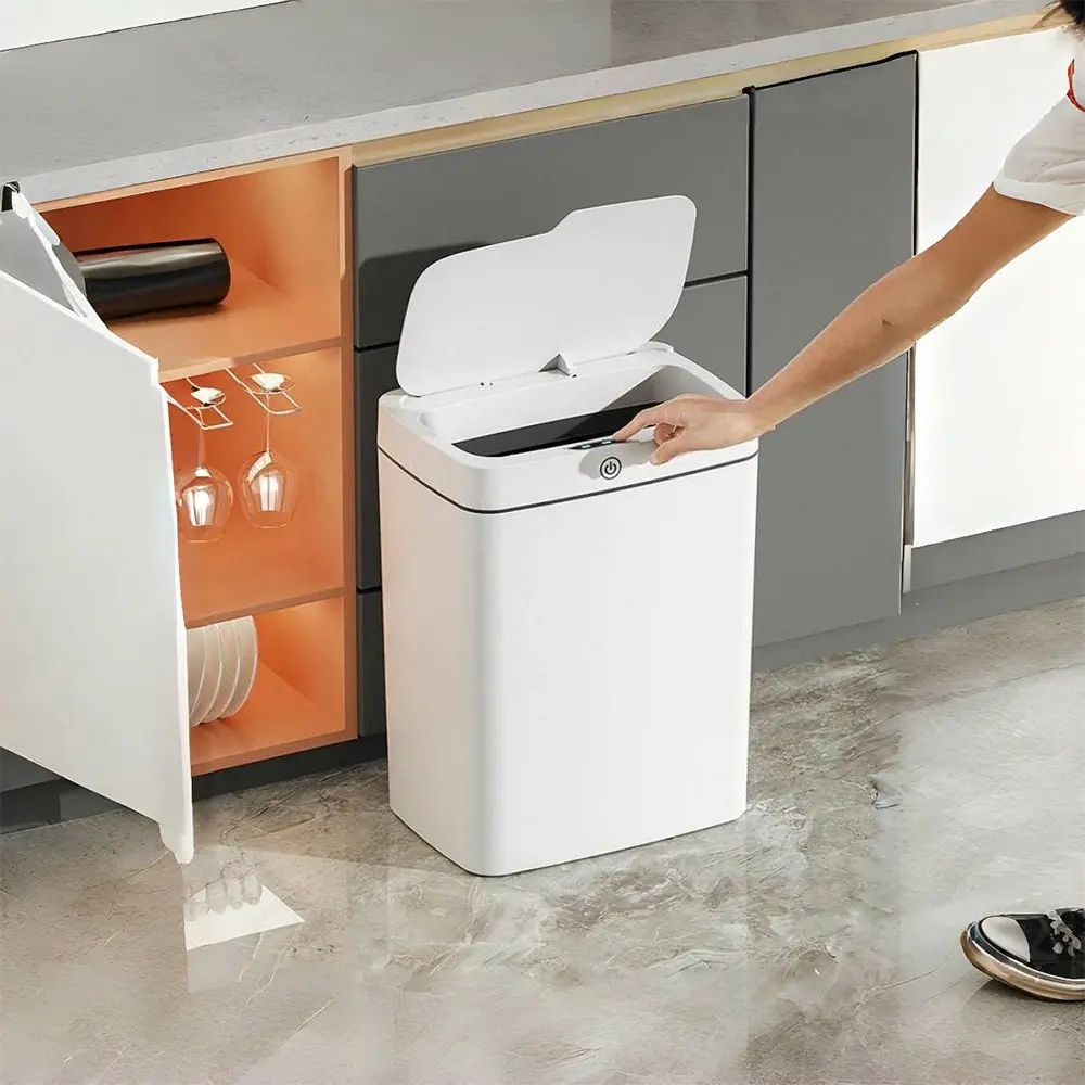 3.9 Gallon Smart Sensor Trash Can, Automatic Refill Bin with Motion Sensor for Livingroom, Bedroom, Kitchen, and Bathroom, 360°Kick Open Lid, Waterproof,  Narrow Household ltem, TikTokShopBlackFriday, TikTokShopCyberMonday, Perfect Gifts For Men/Women