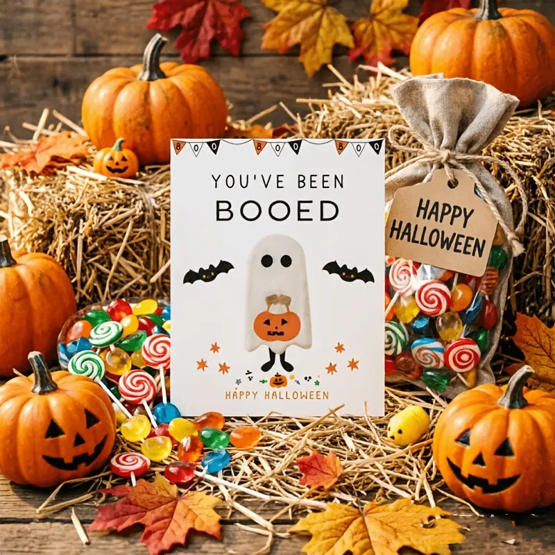 8 Halloween Gift Tags 'you've Been Spooked!', Ghost Labels for Candy Bags, Snacks, Door Pranks, DIY Party Supplies, Kids' Halloween Decorations