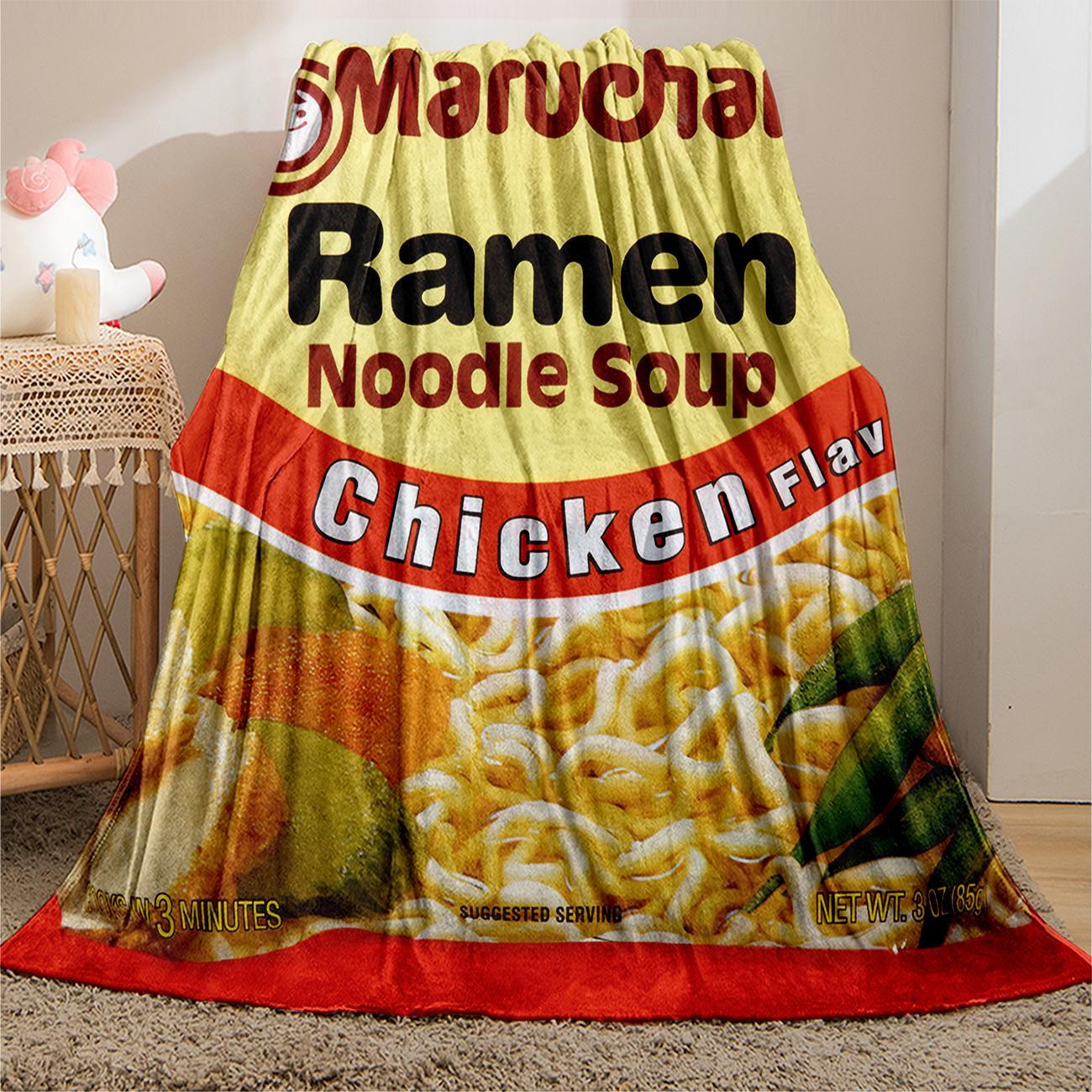 Chicken Noodle Pattern Blanket, Soft Comfortable Throw Blanket, Warm Napping Blanket for Home Office School Dormitory Camping, Travel Blanket #TOP PICKS