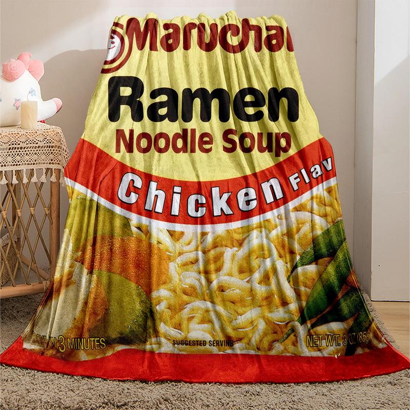 Chicken Noodle Pattern Blanket, Soft Comfortable Throw Blanket, Warm Napping Blanket for Home Office School Dormitory Camping, Travel Blanket #TOP PICKS
