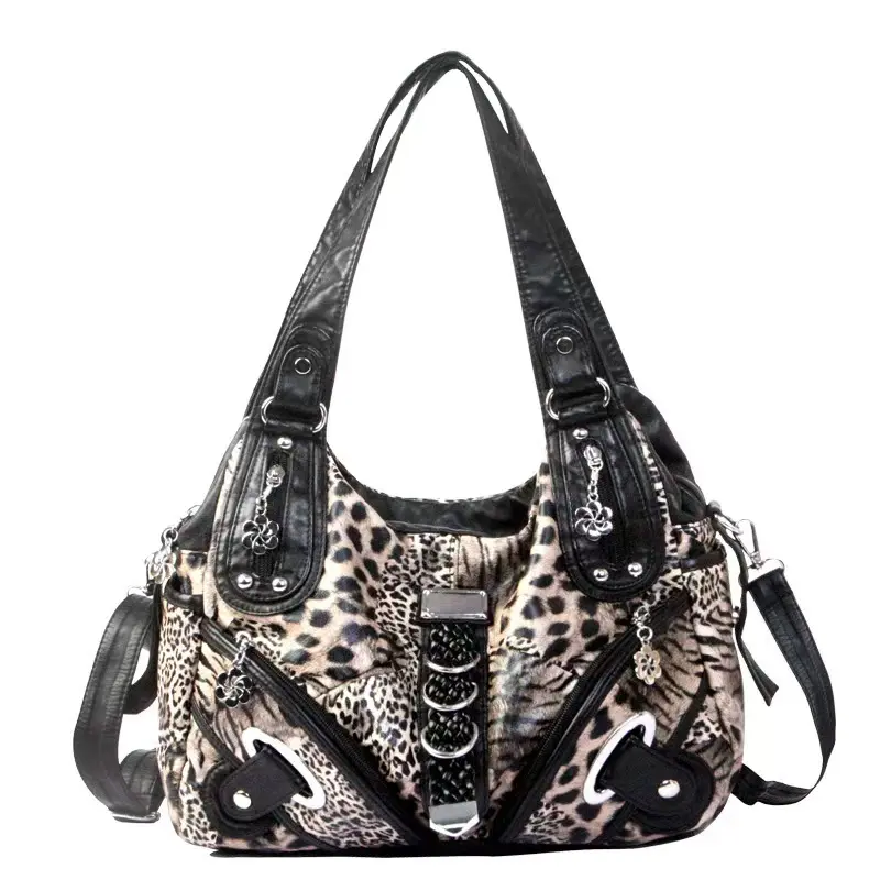 Angel Kiss Women Handbags Leopard Bag Top-handle Handbag Fashion Satchel Dumpling Pack Shoulder Bag Tote Bag Hobos Large Purse