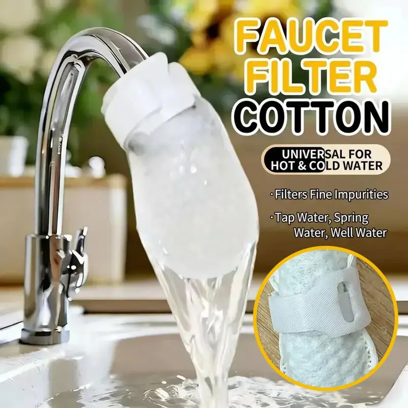 120-Piece Disposable Faucet Water Filter Kit, Universal Faucet Purification Bag, Removes Rust, Sediment, Impurities, Easy Fit, Kitchen, Bathroom, Home Use