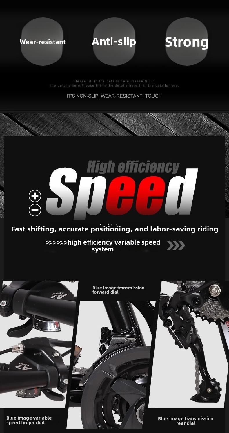 Folding Wide Tire Bicycle Large Thick Wheel Snow Bike Off-road Dual Disc Brake Shock Absorption Speed Mountain Bike for Men and Women Students