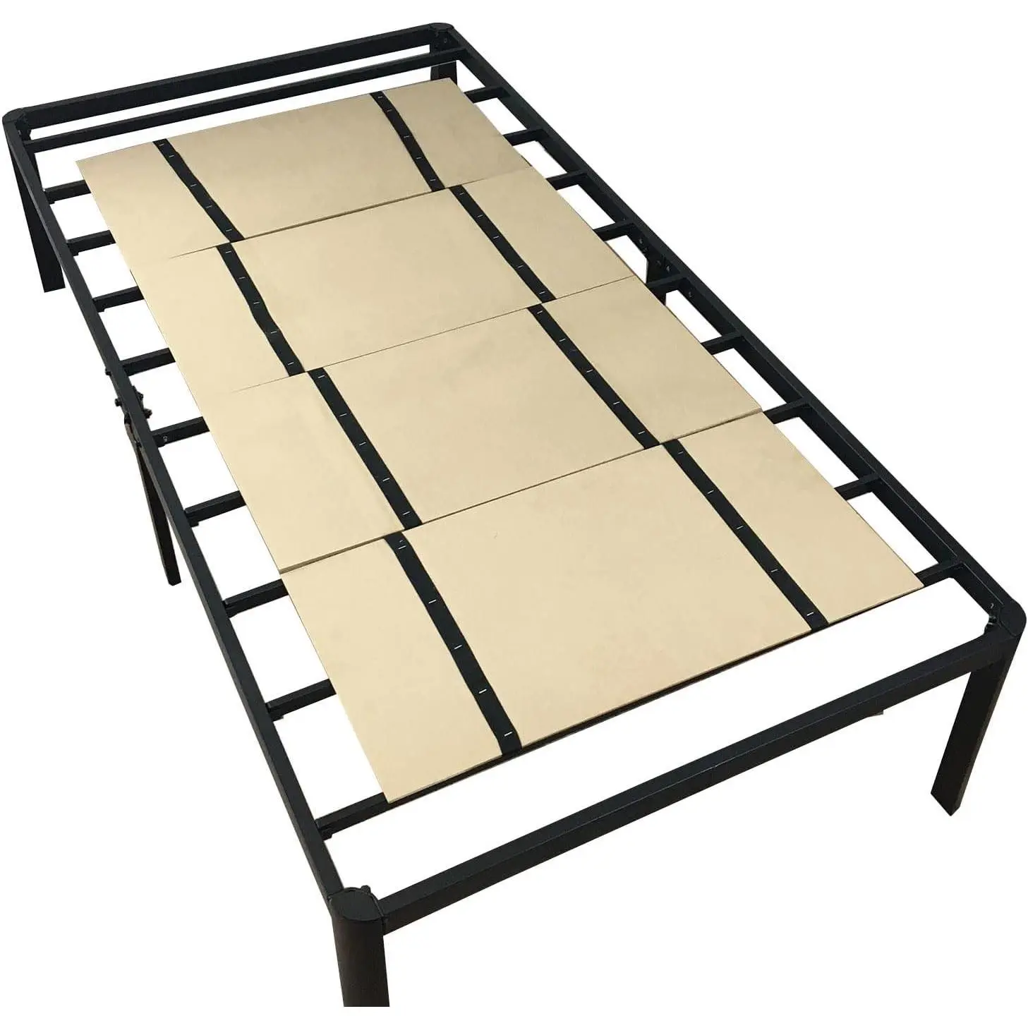 Foldable Box Spring, Bunkie Board, Bed Support Slats, No Assembly Needed, Twin Size, 60 x 30, Brown