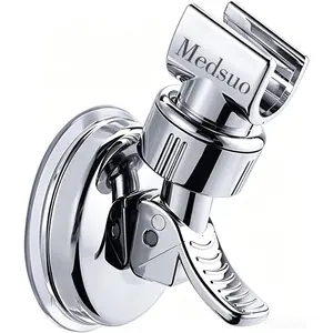 Adjustable Shower Head Holder Removable Suction Cup No Drill Shower Head Bracket with Chrome Polished for Bathroom