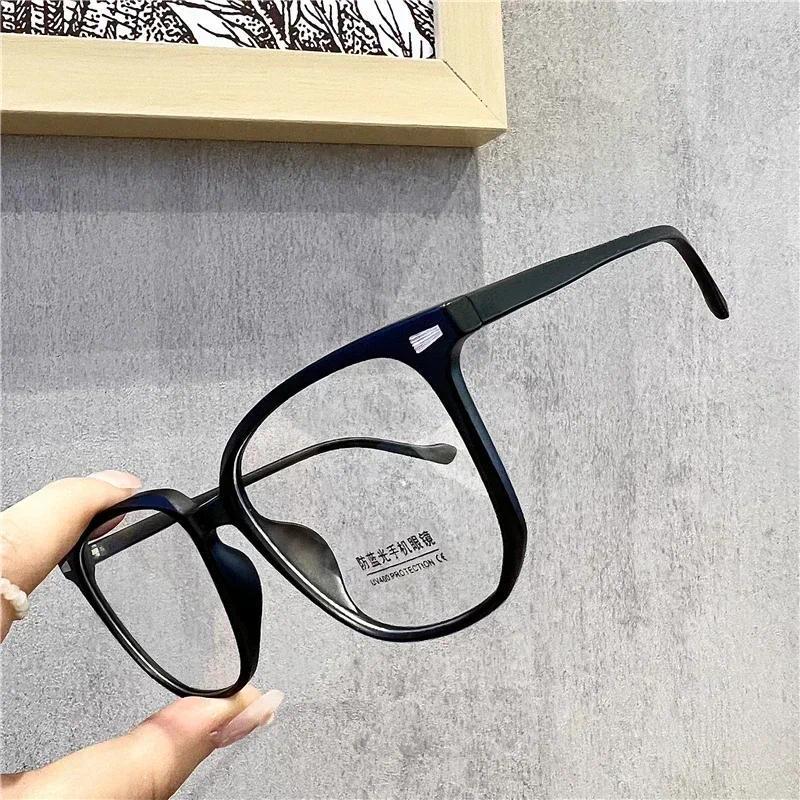 Anti Blue Light Ladies Square Myopia Glasses Ultralight Clear Transparent Computer Nearsighted Eyeglasses with Diopter 0 To -4.0
