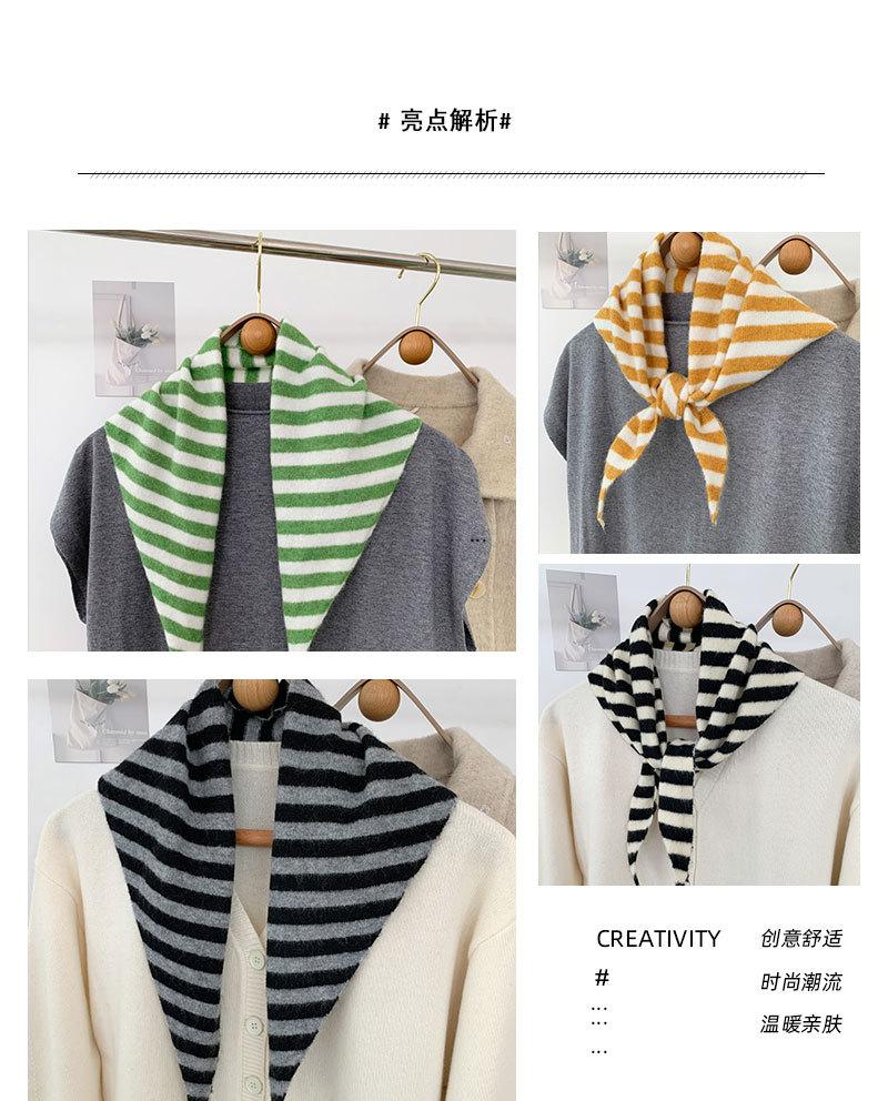 2024 Colorful Stripes with Wool Triangular Binder Decorative Knitted Small Scarf Soft Multi-Functional Small Scarf Collar