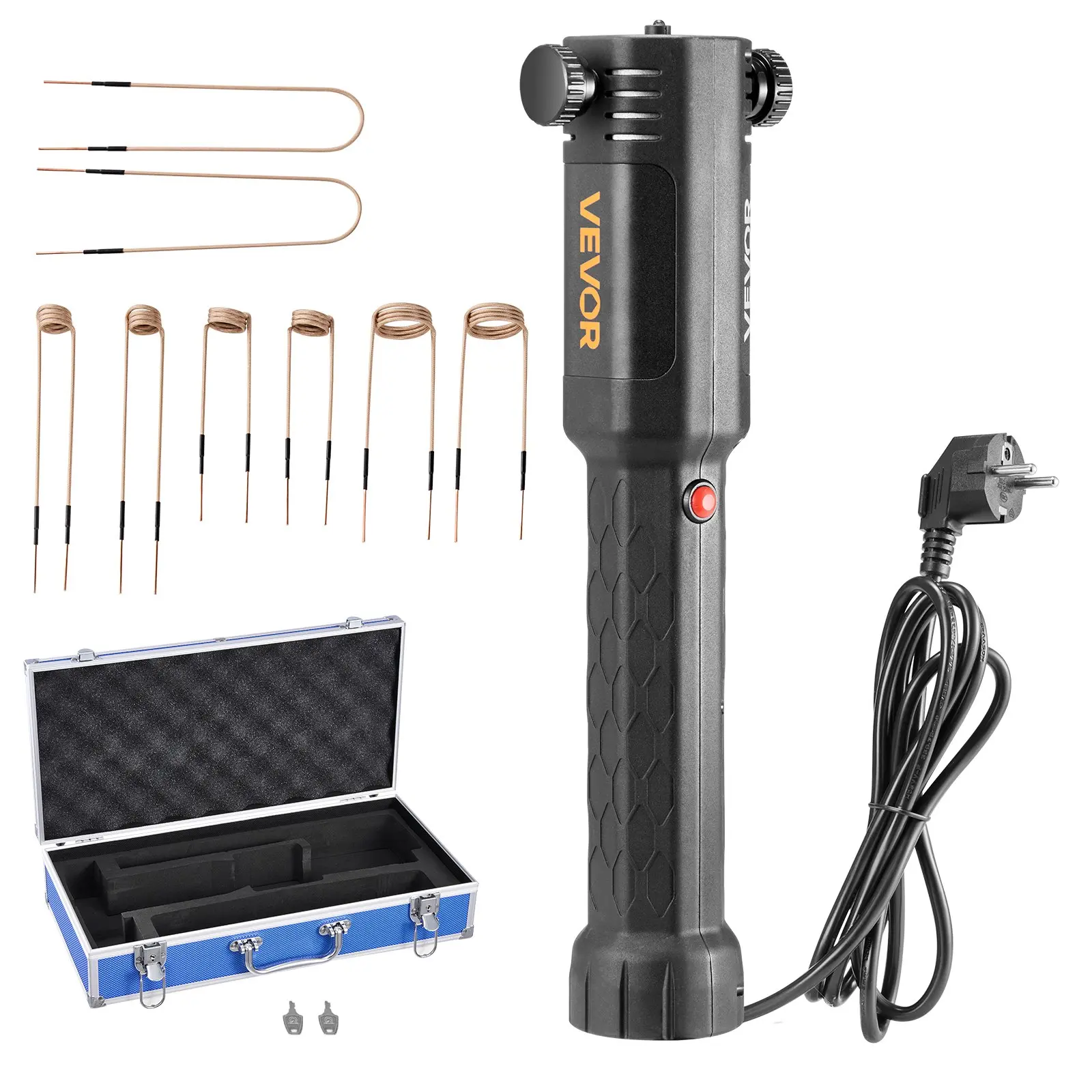 VEVOR Handheld Magnetic Induction Heater Repair Kit, 1100W Power 110V Metal Rust Removal Machine, Nut Buster Tool for Rusty Screw Removal, Car Garage Tools for DIY Enthusiasts with 8 Coils and Storage Box