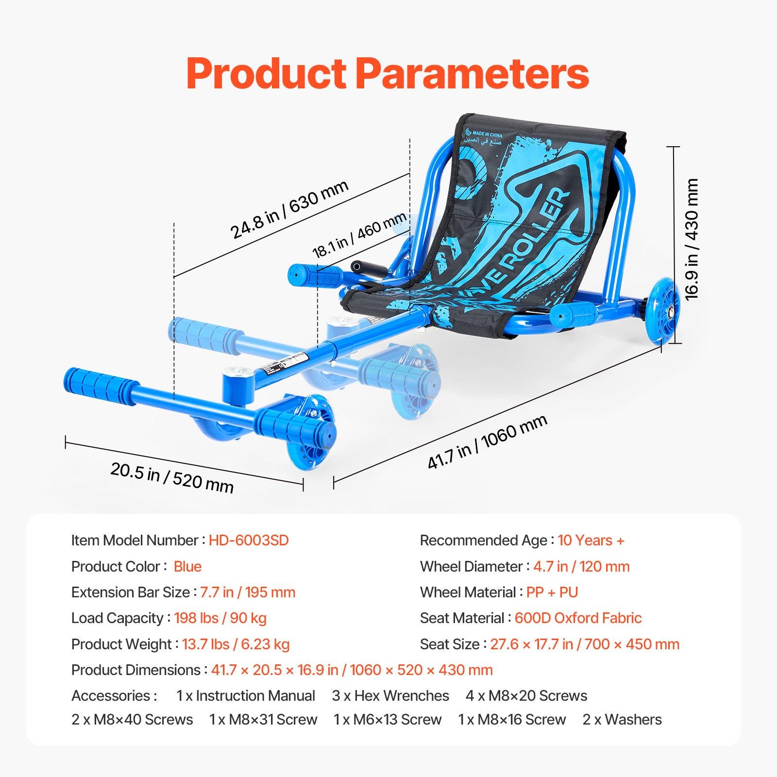 VEVOR Ride on Scooter, Load Capacity of 198 lbs, Swing Side-to-Side for Amazing Ride Powered by Zig-Zag Motion, Ride on Drifting Toy for Ages 10+, Rides on Any Hard Surface for Indoor & Outdoor, Blue VEVOR Ride on Scooter, Load Capacity of 198 lbs, Swing Side-to-Side for Amazing Ride Powered by Zig-Zag Motion, Ride on Drifting Toy for Ages 10+, Rides on Any Hard Surface for Indoor & Outdoor, Blue