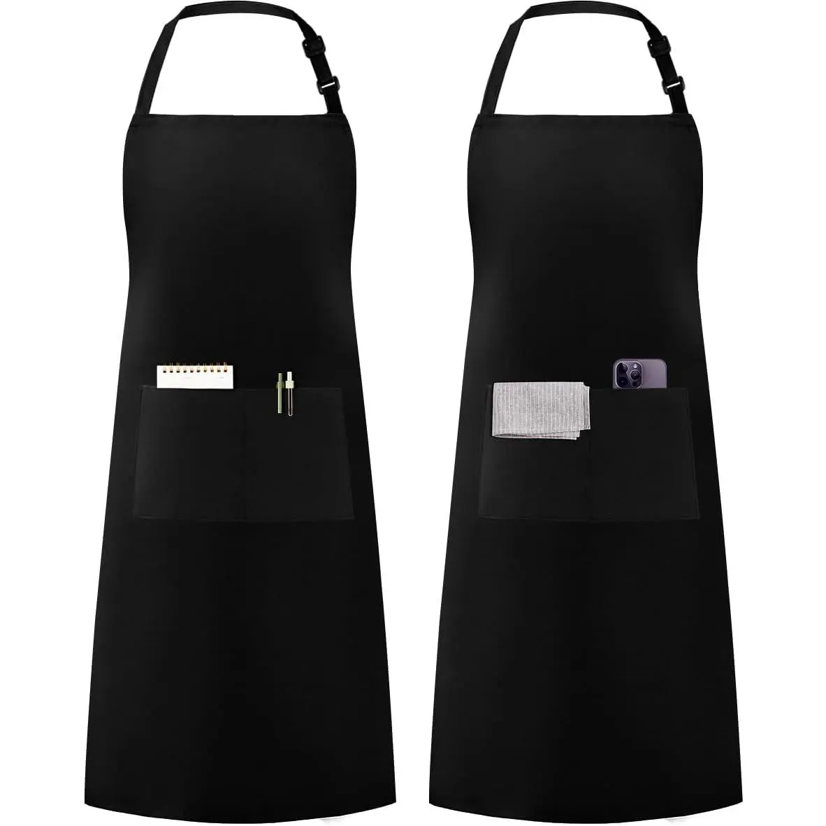 Outdoor counter Syntus Apron for Men Women, Adjustable Cooking Kitchen Chef Aprons with 2 Pockets