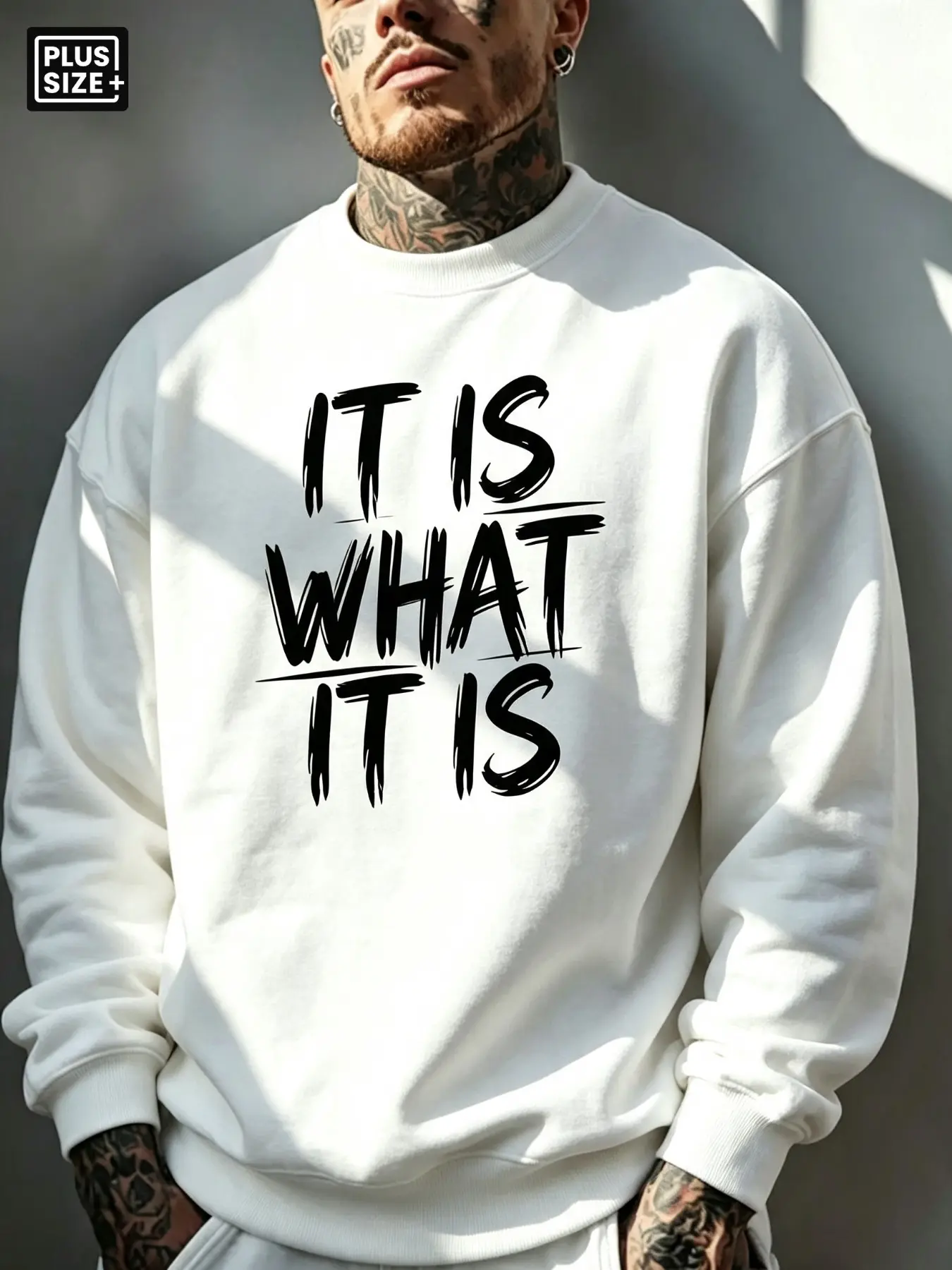 Men's and Women's Fall Winter Plus Size Sweatshirt, 2xl-6xl Loose Fit Long Sleeve, Casual Graphic Print Basic Sweatshirt