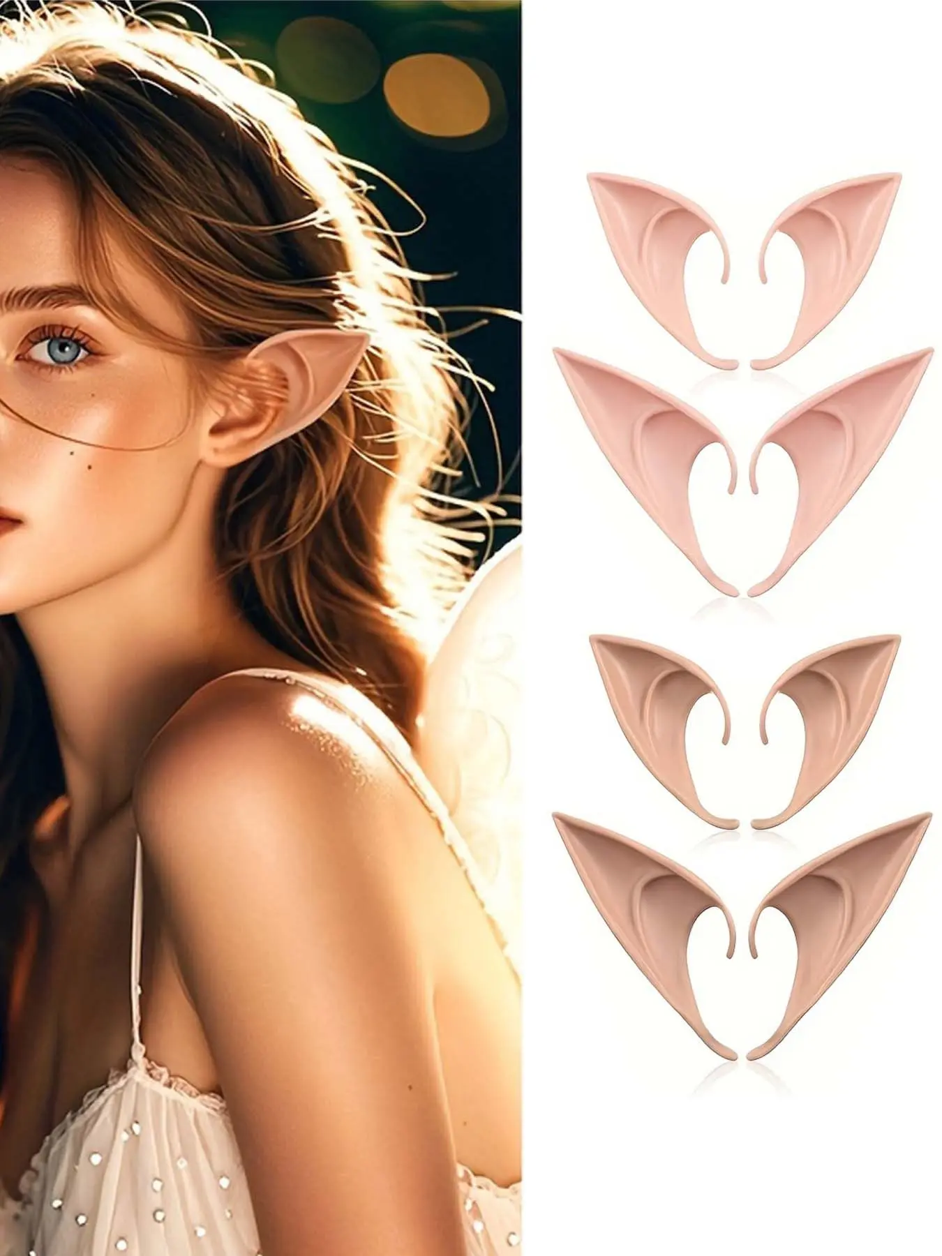 Cosplay Fairy Elf Ears Silicone Angel Elf Ears Anime Costume Vampire Elf Ears Decor School Themed Dance Party Props Costumes