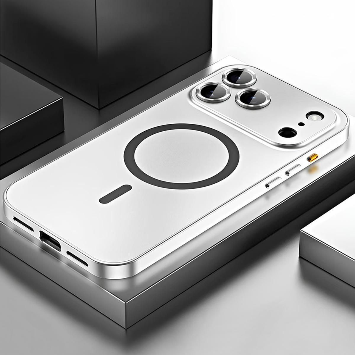 Alloy Aluminum Metal Frame with MagSafe Magnetic PC Backboard (Not a full metal case), for iPhone 17 Pro Max 17 Air 17Pro 16 15 14 13 12 Pro Max Ultra Thin Phone Cover with Full Coverage Lens Protector Support Wireless Charging Durable Shockproof Casing