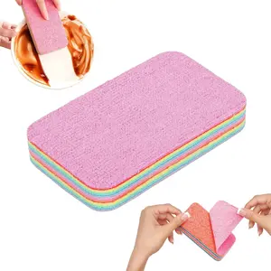 Super Absorbent 12-Layer Microfiber Sponge Block, Tear-Off Rainbow Design, Multi-Purpose Cleaning Cloth, Durable & Reusable, Easy to Clean