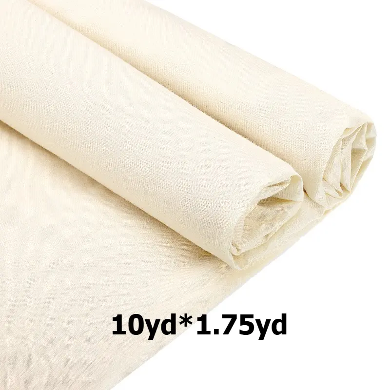 10-yard natural pure white cotton fabric - Wide 1.75-yard solid color fabric, suitable for quilting, sewing, Bohemian-style clothing making, lining and craft materials