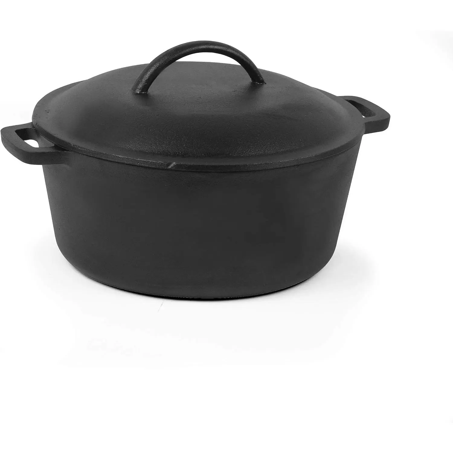 Commercial Chef 5-Qt. Dutch Oven with Lid, Pre-Seasoned Cast Iron, Integrated Handles, Works on All Cooktops Including Induction, Outdoor Cookware for Campfires or Grills, CHFL545