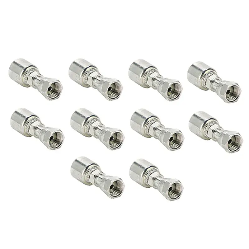 FridayParts 10PCS Hydraulic Hose Fittings Set, 1/2 Inches Female Seal 1JS43-8-8, Replacement for Parker Hydraulic Lines Components