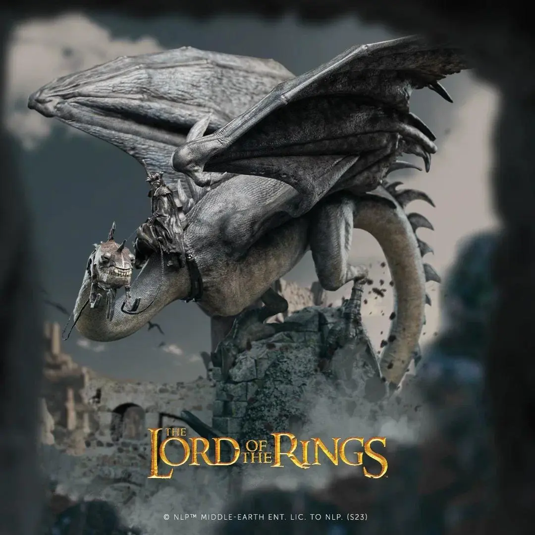 New 17cm Witch King Of Angmar Fell Dragon Collectible Figurine Statue Ornament For Adult Movie Fans