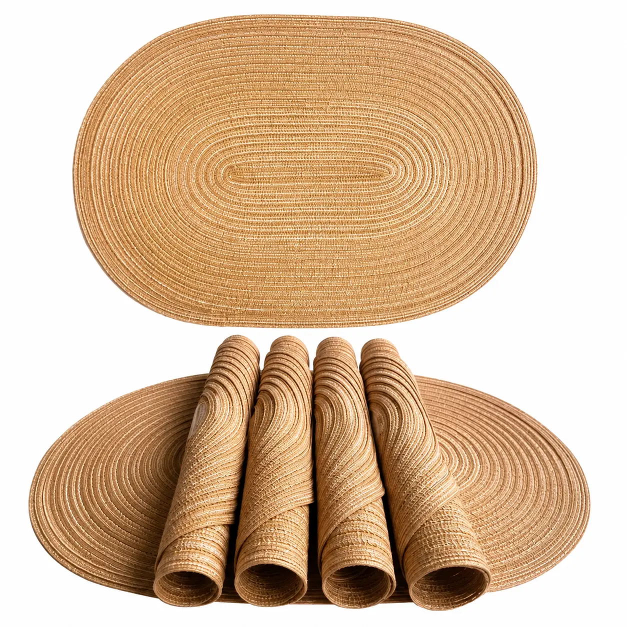 Premium Handmade Oval Placemat Made from Soft Polyester-Cotton Blend – Heat-Resistant & Anti-Scalding Table Protector for Dining Tables, Kitchen Countertops, and Holiday Decor Including Christmas and Anniversary Settings