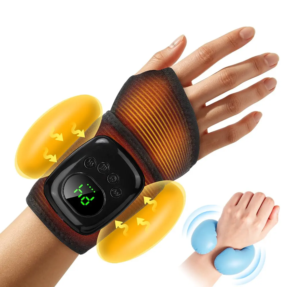 Airbag Hot Compress Wrist Massager, 4 Strength Levels, 3 Heating Modes, Wrist Heating Pad for Carpal Tunnel Syndrome, Adjustable Relaxing