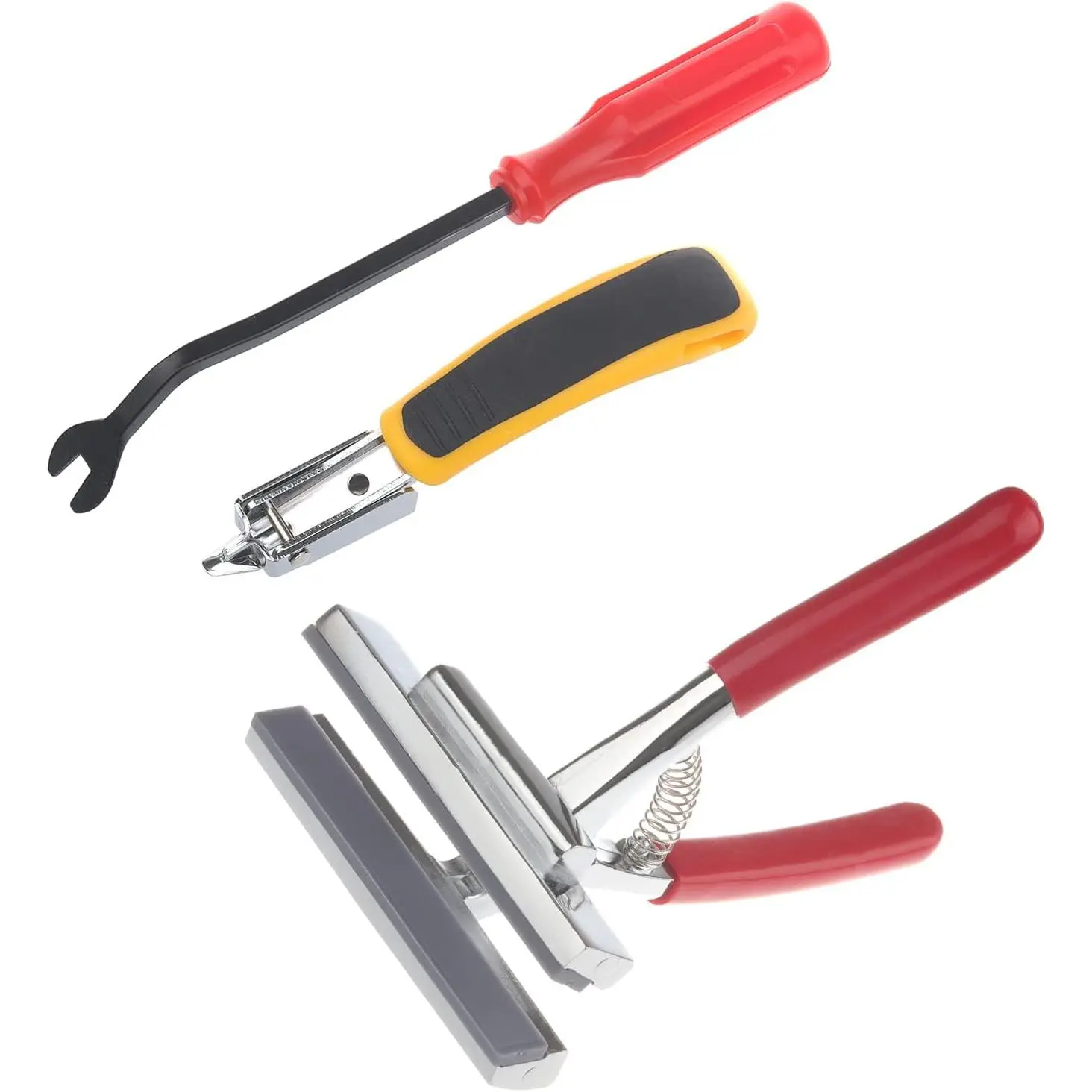 Professional Heavy Duty Canvas Stretcher Pliers Set with Staple Remover & Tack Puller, 4-3/4" (12cm) Wide Grip for Canvas Stretching, Framing, Upholstery