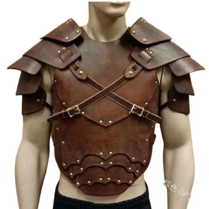 Faux Leather Medieval Chest Shoulder Spaulder Armor Leather Cuirass Body Armour Roman Gladiator Spartacus Costume Outfit For Men