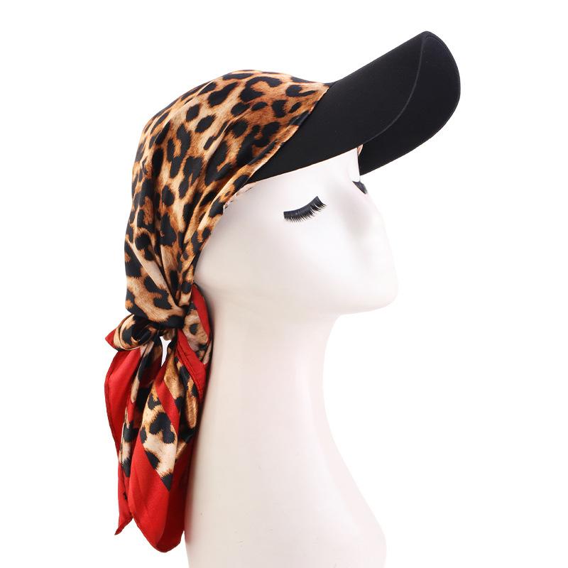 Satin Square Scarf Turban Hat, Outdoor Sun Protection Visor Cap for Women