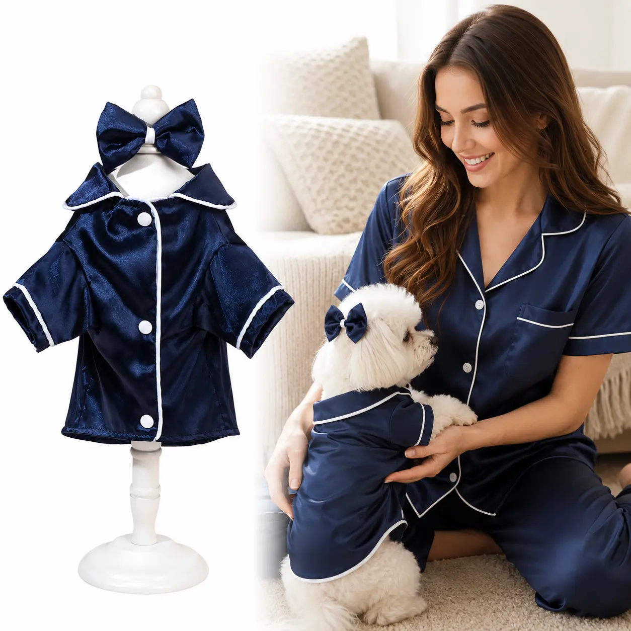 Dog Pajamas - Soft Cotton Four Legged Pet Jumpsuit, Stretchable Puppy onesie for Small/Medium Dogs Spring Summer Daily Wear,Blue,XS
