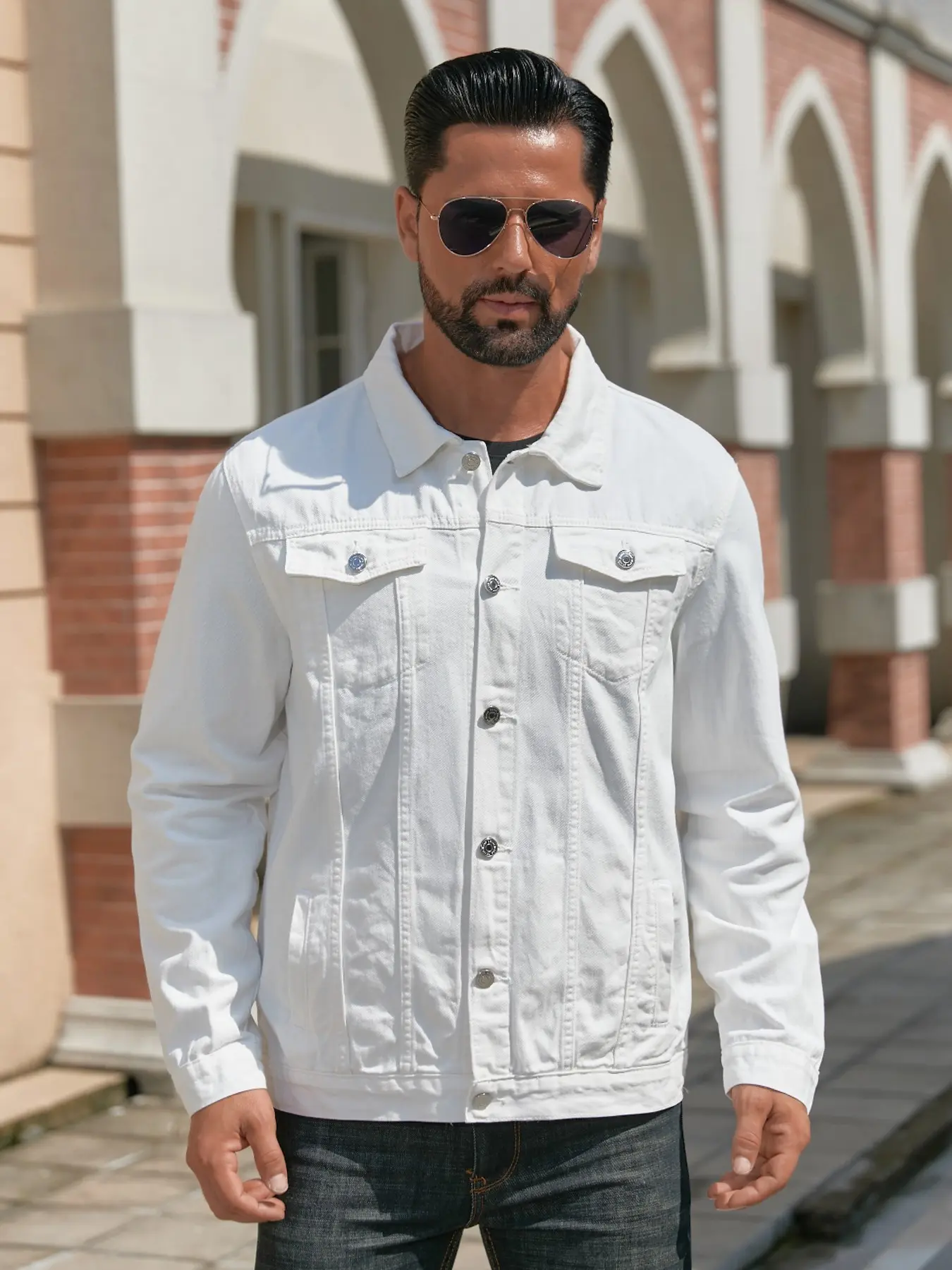 Men's Spring & Fall Denim Jacket, Trendy High Street Long Sleeve Slim Fit Casual Top, Comfortable Loose Style Outerwear, Coats