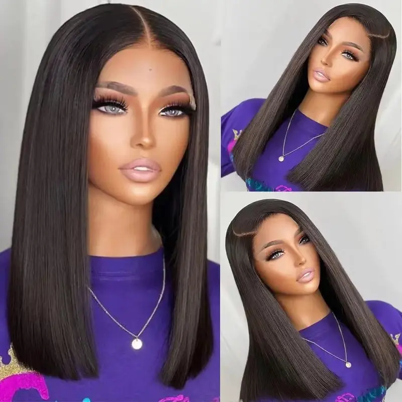 Lace Frontal Human Hair Wig Straight Bob Short Hair Wigs For Women Natural Looking Full Head Wigs Heat Resistant S1398
