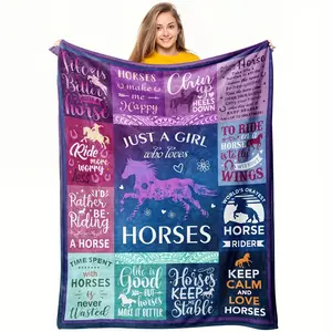 1Pc Horse Gifts For Girls Women, Horse Blankets For Girls, Best Gift For Horse Lovers, Just A Girl Who Loves Horses, Christmas Birthday Gift Decoration Blanket