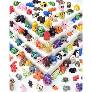 150Pcs Random 3D Printed Animals,Mystery Pack Articulated Figurines Fidget Toy,Gifts for Kids Graduation Rewards,Easter Egg Stuffers,Christmas Birthday Gifts(Varying Sizes)fidget toys