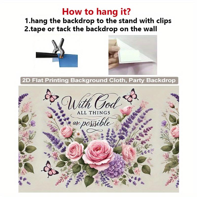 2D Flat - 2D Flat - A 2D Backdrop Featuring Flowers And Butterflies Surrounding Beautiful Things, Made Of, Perfect for Vibrant Wall Hangings in Living Rooms, Bedrooms, Offices, Or Party Decorations