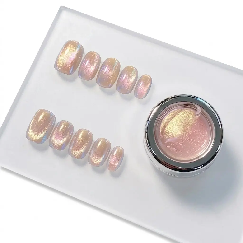 Aurora Chameleon Nail Powder Neon Color Optical Illusion Polarized Flash Powder DIY Nail Powder Art Decoration (0.3g/bottle)