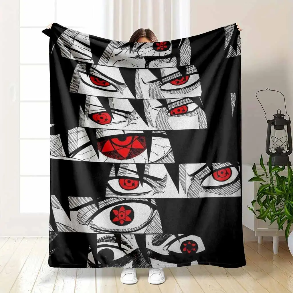 Sasuke Sharingan Eyes Flannel Blanket, cooling blankets cooling blanket blankets quince bedding, Anime Manga Panel High Contrast Graphic Print Ultra Soft Warm Cozy Fleece Throw for Living Room Couch Sofa Bed Gaming Lounge Decor Holiday Gift Anime Collecti