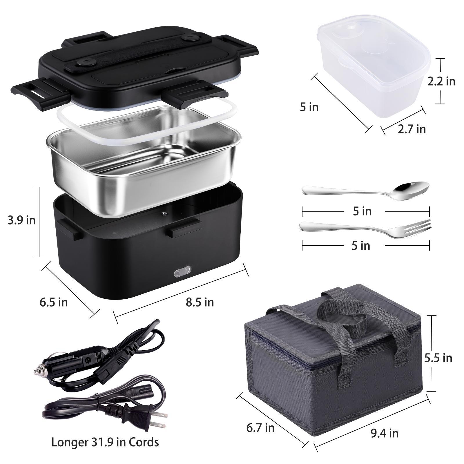 Nifogo Electric Lunch Box Food Heater for Adults,  Plug-in Heating Lunch Box,Heated Lunch Box12V/24V/110V Portable Food Warmerfor Car