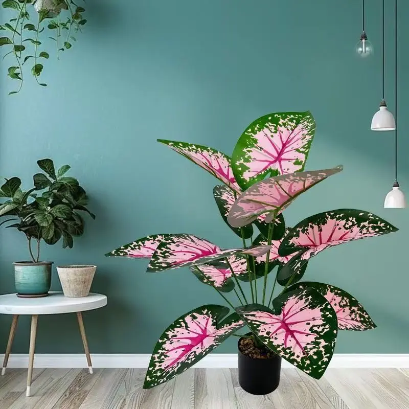 Artificial Plants, 57cm 12 Leaves Tropical Plants, UV Resistant Faux Greenery, Bedroom Office Garden Wedding Party Decoration