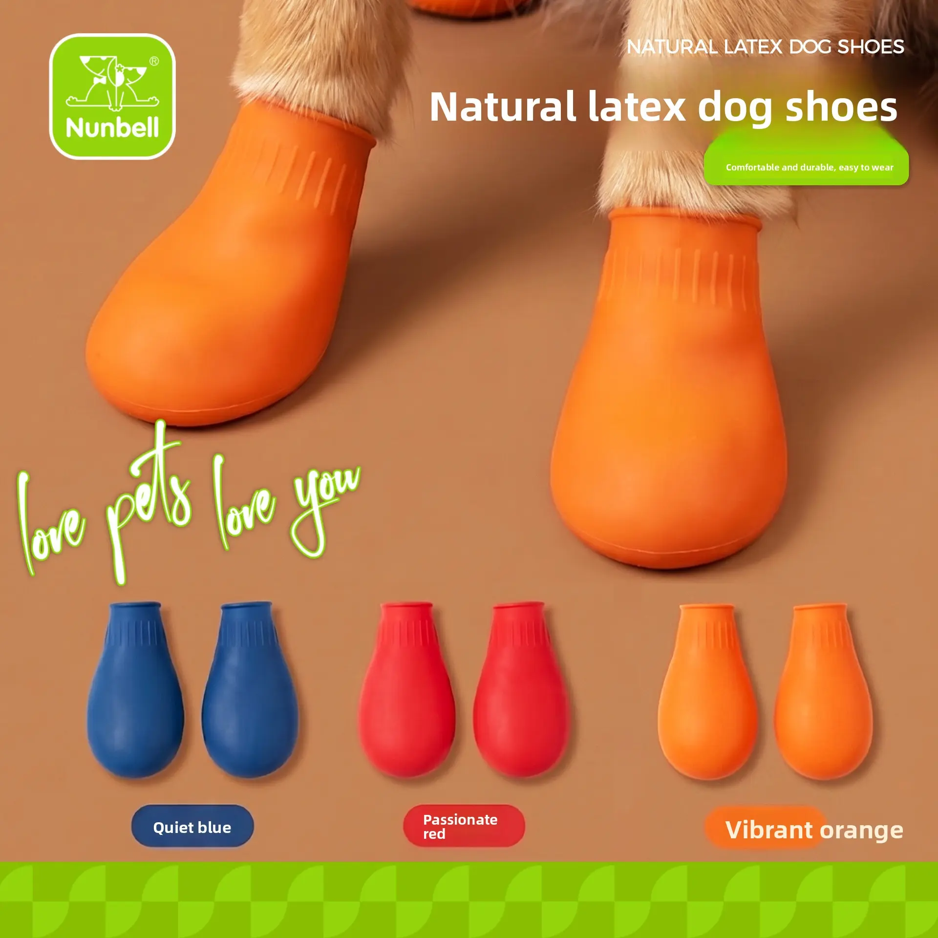 Nunbell's new cross-border pet shoe covers, balloon shoes for cats and dogs, dirt-resistant, waterproof rubber rain shoes for outdoor use