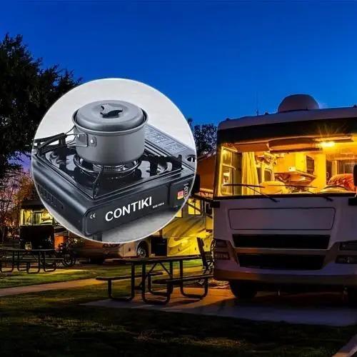 1-3 Persons Foldable Picnic BBQ Pot Set for Outdoor Camping RV Use for Induction Cooker Portable Travel-Friendly