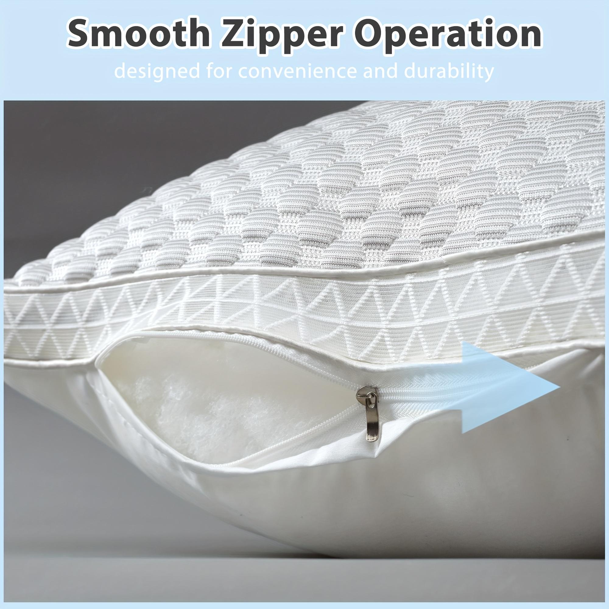 2pcs Cooling Pillows with Massage Beads, Side Sleeper Pillow, Pillows Queen Size Set Of 2 - Soft Bed Pillows for Sleeping 2pcs, Fluffy And Supportive, Hotel Quality, Back Sleepers, Suitable for Bedrooms, Dormitories, Etc.