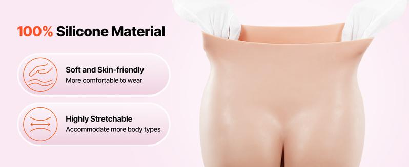 Spring new arrivals Silicone Butts, 100% Silicone Hip Enhancer Shapewear Panty, Fake Buttock Enhancers Pants for Crossdresser, Transgender, Cosplay, Drag Queen (Brown)