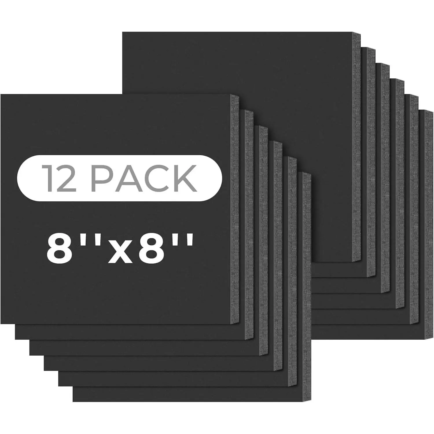 12 Pack 8x8 Black Acid Free Foam Boards - 1/8 inch Thick Polystyrene FoamCore, Warp-Resistant Rigid Easy to Cut for Drawing Backing Display Presentation Prints Crafts & Art