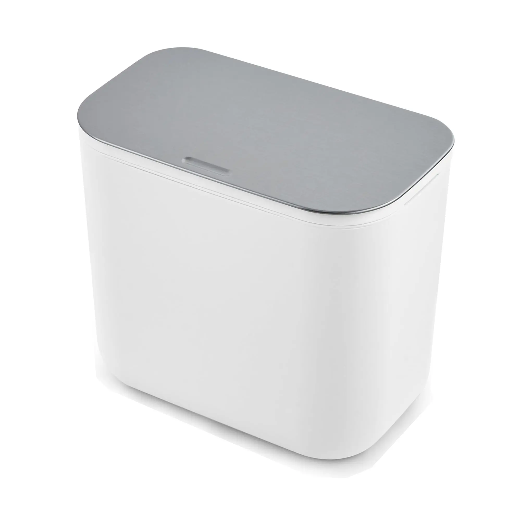 GARVEE Hanging Kitchen Compost Bin with Lid - 1.8 Gallon Small Indoor Recycling Container for Cabinet Door or Under Sink - Odor-Sealing Stainless Steel Top Food Waste Bin for RV, Bathroom, Office